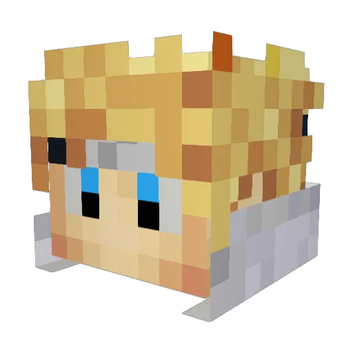 clemencio Minecraft avatar head, 3D render