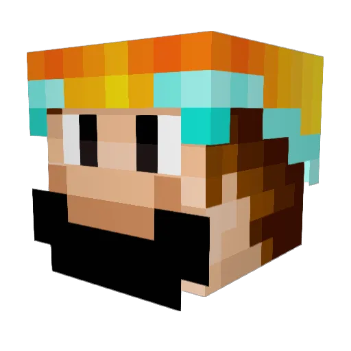 clickloud Minecraft avatar head, 3D render