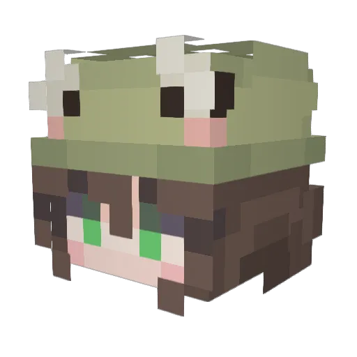 clinnnnne Minecraft avatar head, 3D render
