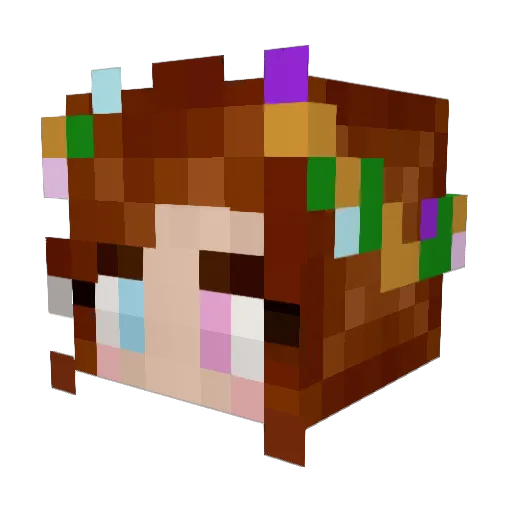 clipinya Minecraft avatar head, 3D render