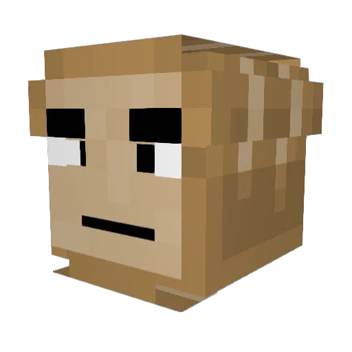 clipyou Minecraft avatar head, 3D render