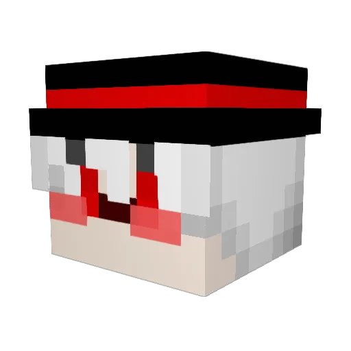 cloak_Qu Minecraft avatar head, 3D render