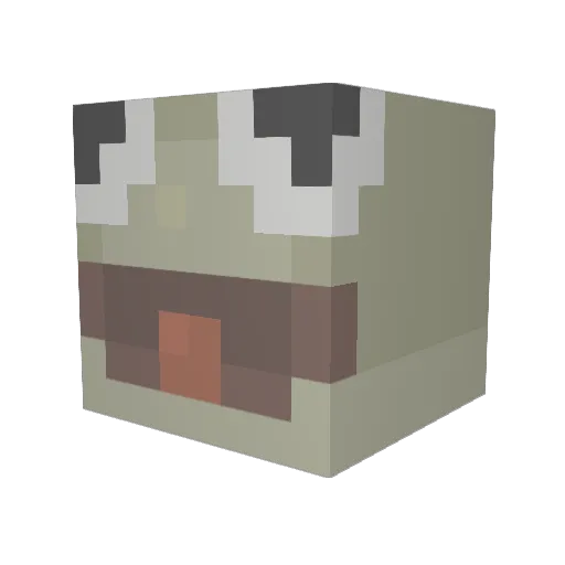clockdot Minecraft avatar head, 3D render