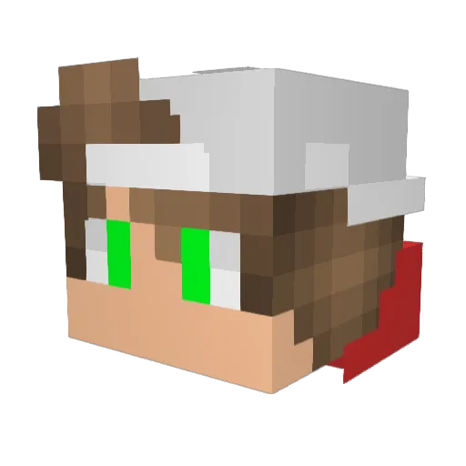 clopes Minecraft avatar head, 3D render