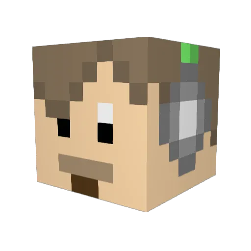 cloudbot Minecraft avatar head, 3D render