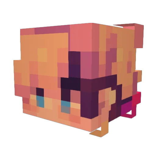 cloudbureiku Minecraft avatar head, 3D render