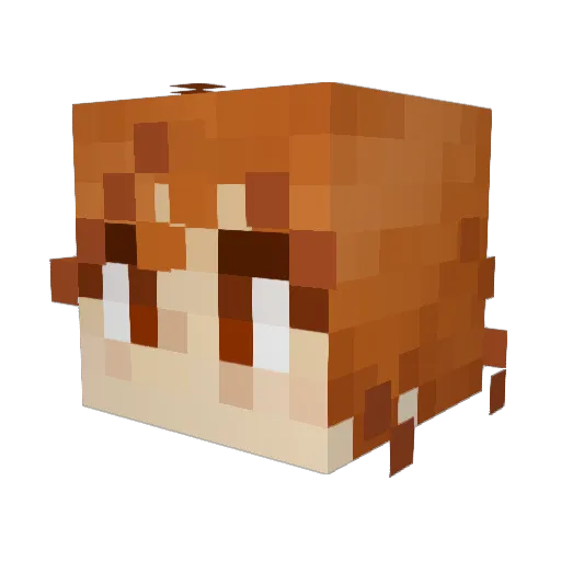 cloudcase Minecraft avatar head, 3D render