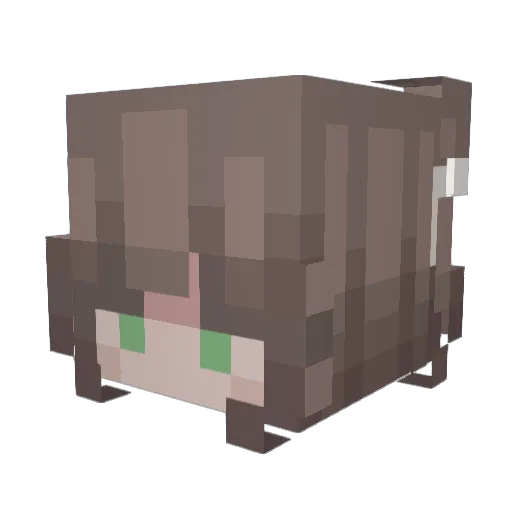 cloudded_ Minecraft avatar head, 3D render