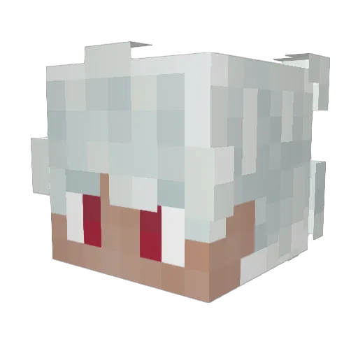 clouded16 Minecraft avatar head, 3D render