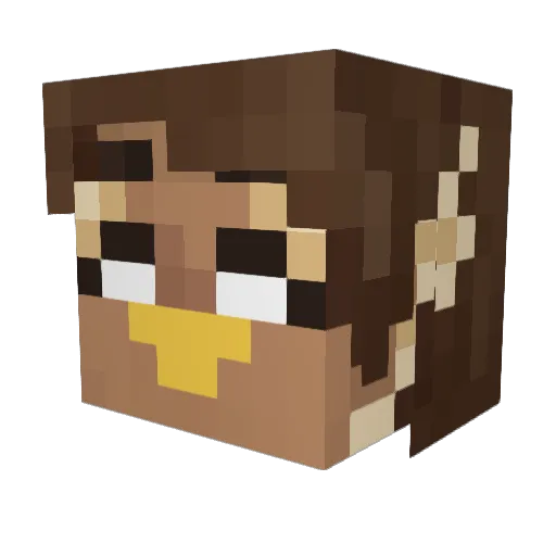 cloudmus Minecraft avatar head, 3D render