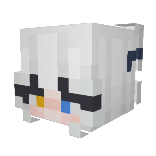 cloudnabi Minecraft avatar head, 3D render