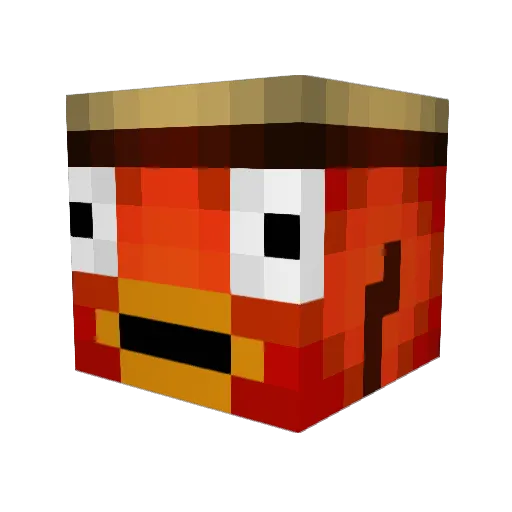 cloutful Minecraft avatar head, 3D render