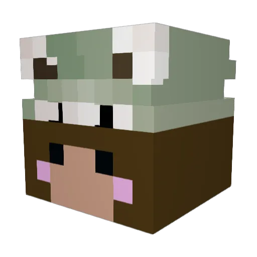 cloutieres Minecraft avatar head, 3D render