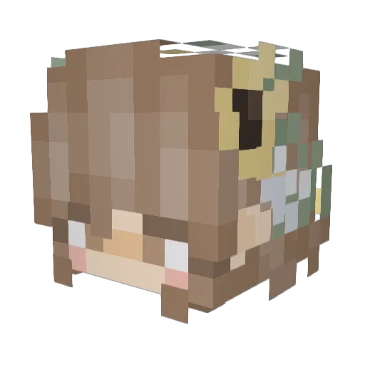 cloverhoneytea Minecraft avatar head, 3D render