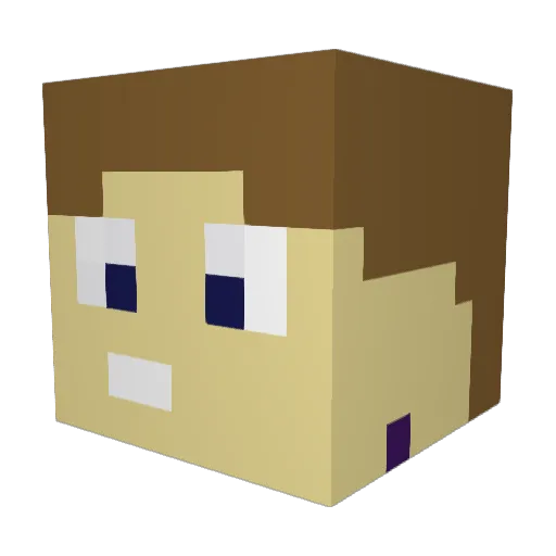 cloveristic Minecraft avatar head, 3D render