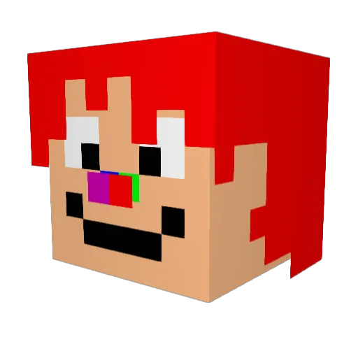 clown_demon Minecraft avatar head, 3D render