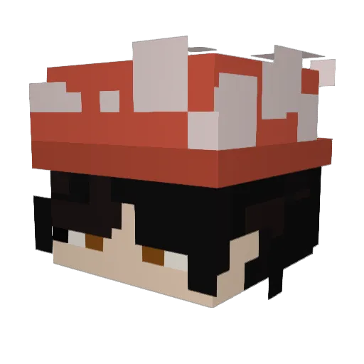 clownfax Minecraft avatar head, 3D render
