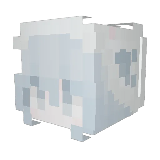 clownissh Minecraft avatar head, 3D render