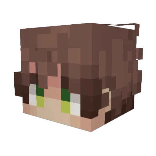 clownmaeda Minecraft avatar head, 3D render