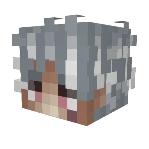 clqclq Minecraft avatar head, 3D render