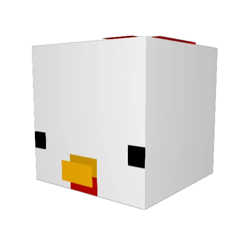 cluckcraft Minecraft avatar head, 3D render