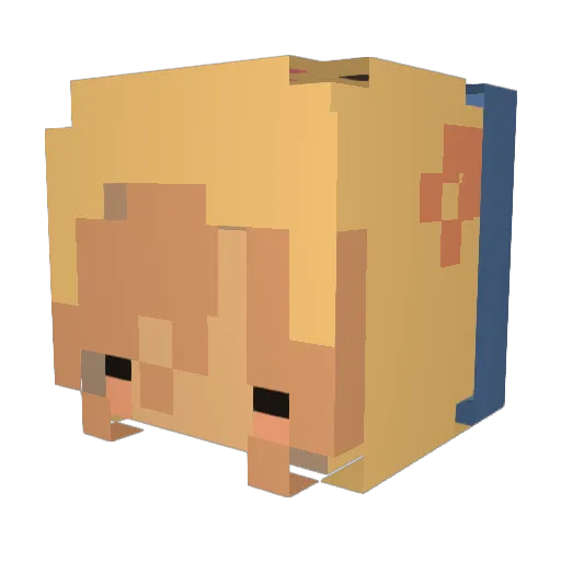 cluea Minecraft avatar head, 3D render