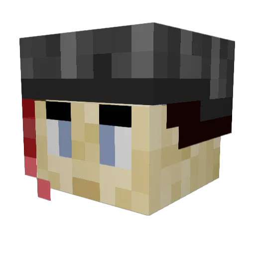 clunia Minecraft avatar head, 3D render