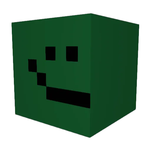 clusterquark Minecraft avatar head, 3D render