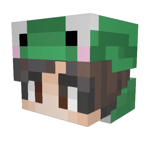 cmand Minecraft avatar head, 3D render
