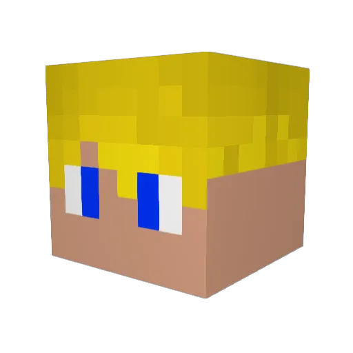 cmsf456 Minecraft avatar head, 3D render