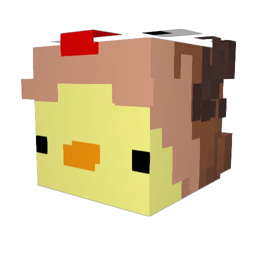 cnkw Minecraft avatar head, 3D render