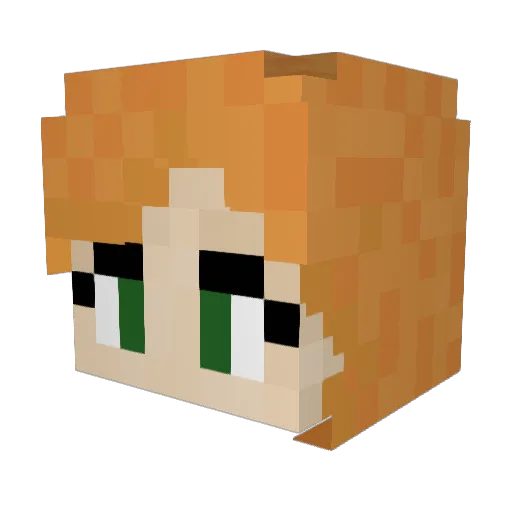 coal2k Minecraft avatar head, 3D render