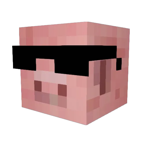 cochonman Minecraft avatar head, 3D render