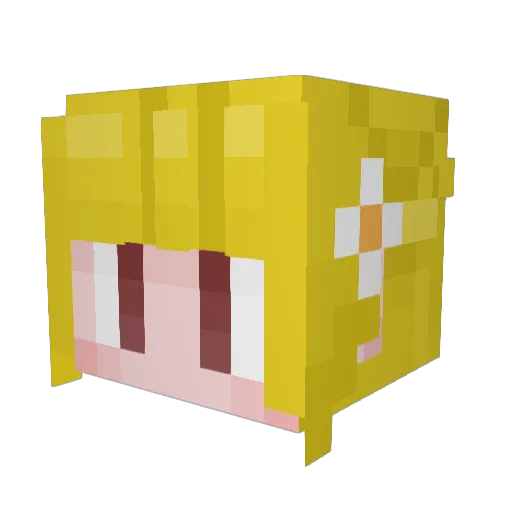 cocolune Minecraft avatar head, 3D render