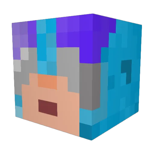 coctailmaster Minecraft avatar head, 3D render