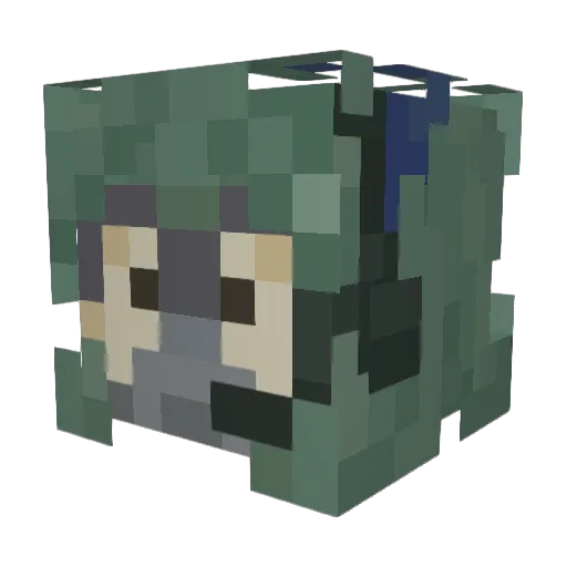codecide Minecraft avatar head, 3D render