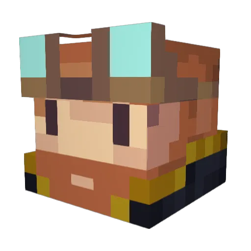 coffeeBebop Minecraft avatar head, 3D render