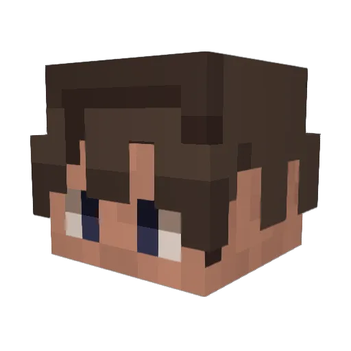 coimare Minecraft avatar head, 3D render