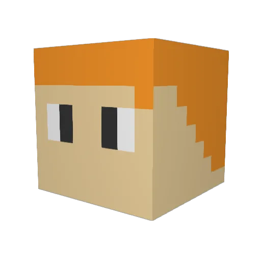 colebw Minecraft avatar head, 3D render