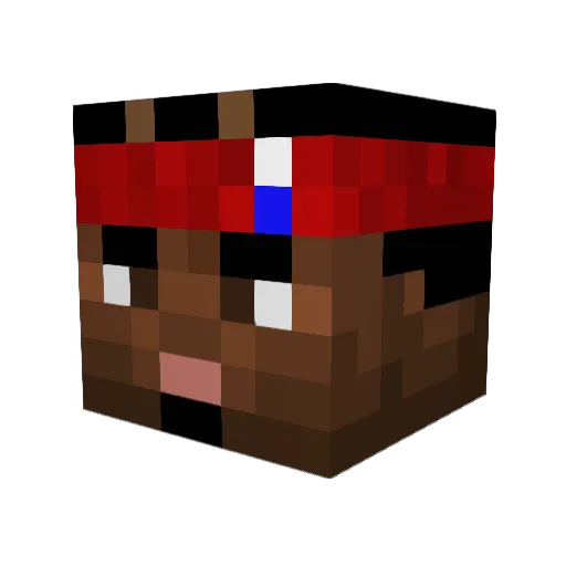 colica Minecraft avatar head, 3D render