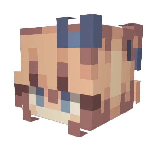 colonizes Minecraft avatar head, 3D render