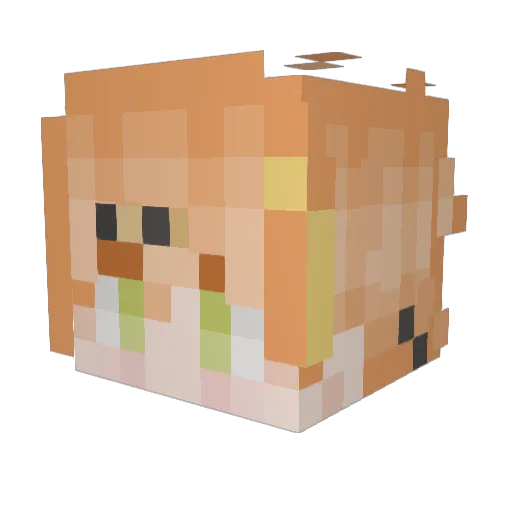 colorfes Minecraft avatar head, 3D render