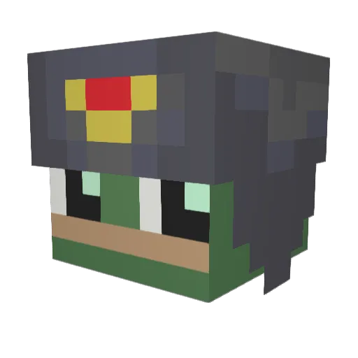 comanderlulu Minecraft avatar head, 3D render