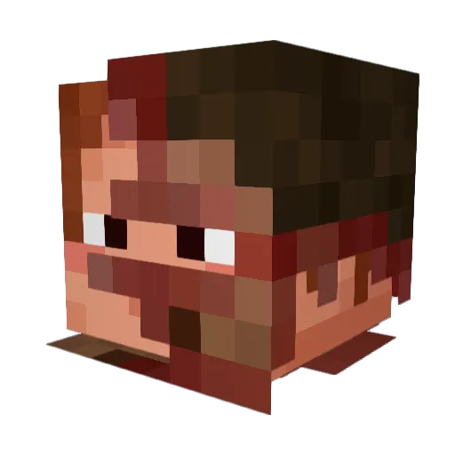 cometa Minecraft avatar head, 3D render
