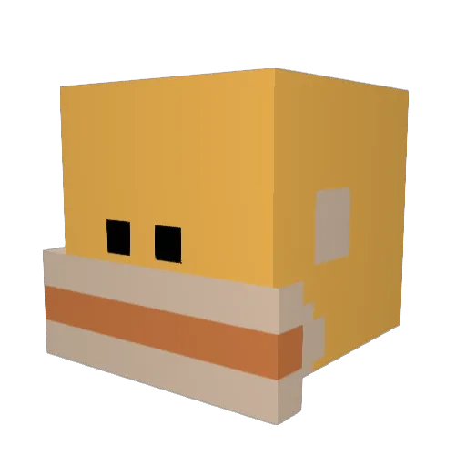 comfysquare Minecraft avatar head, 3D render