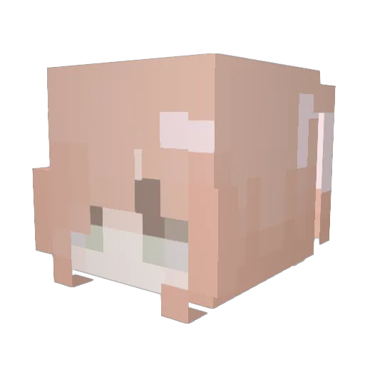 comgirl Minecraft avatar head, 3D render
