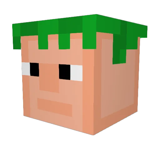 comillas_a16 Minecraft avatar head, 3D render