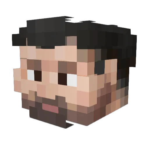 comillas_a34 Minecraft avatar head, 3D render