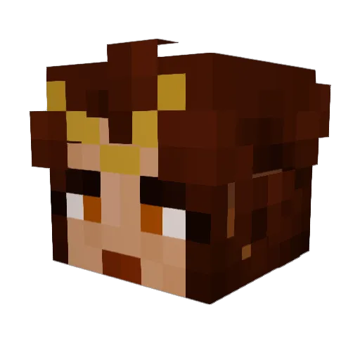 commaeevee Minecraft avatar head, 3D render