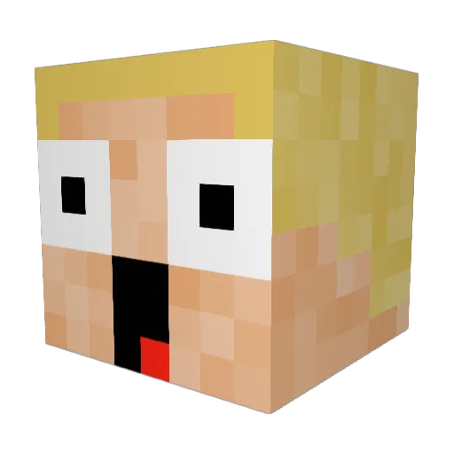 commandojony Minecraft avatar head, 3D render